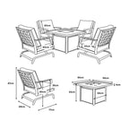 Stamford Outdoor Fire Pit & 4 Chairs Set