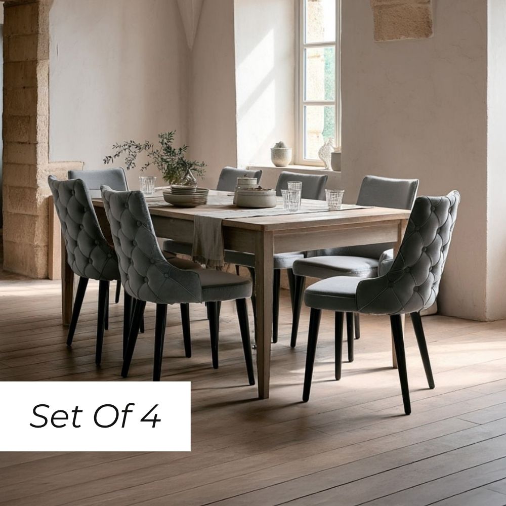 City Dining Chair - Grey Velvet (Set of 4)