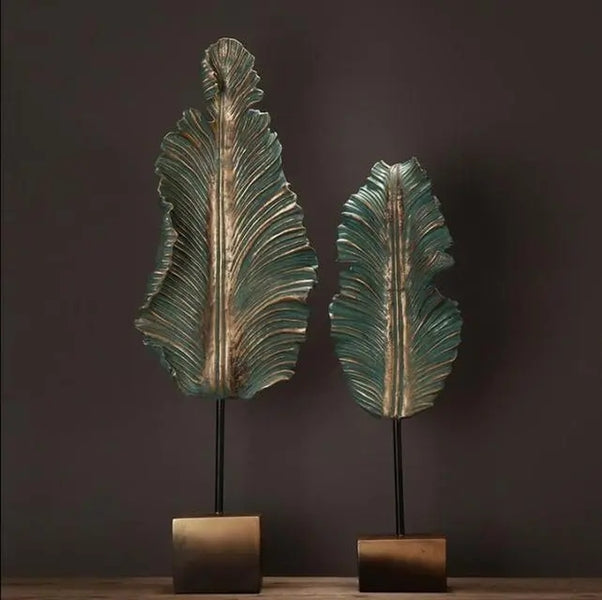 Pair of Banana Leaf Statues