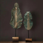 Pair of Banana Leaf Statues