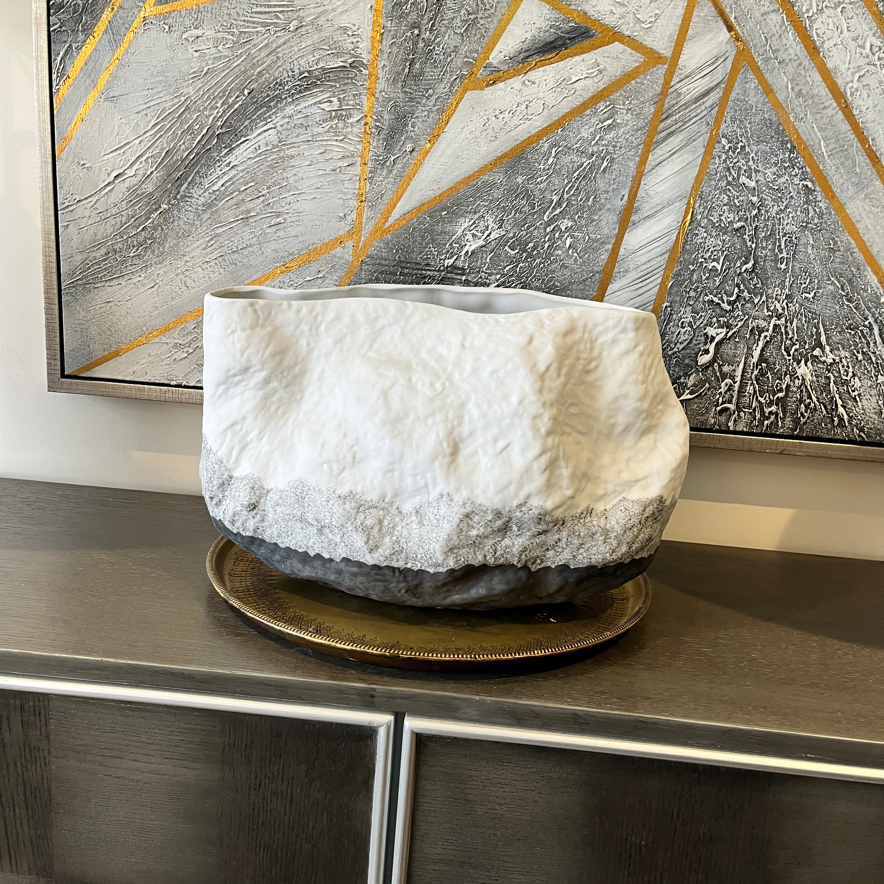 Ceramic Black Grey White Bowl