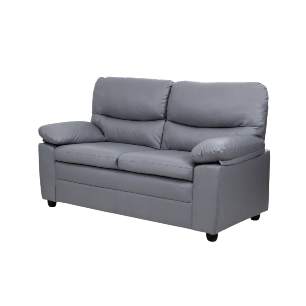 Andreas Grey Faux Leather 2 Seater Sofa