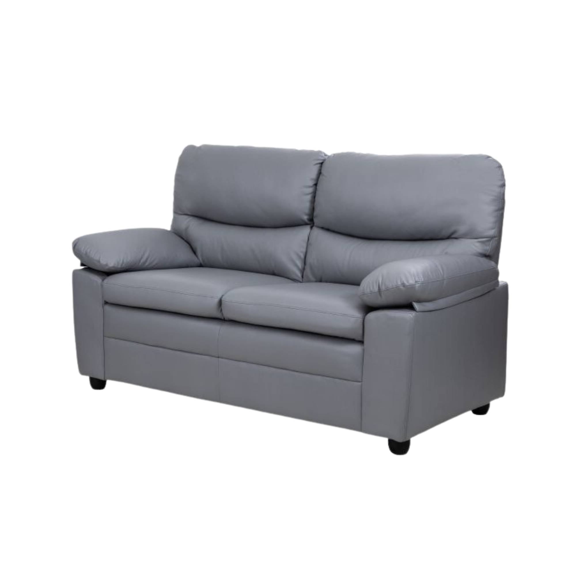 Andreas Grey Faux Leather 2 Seater Sofa