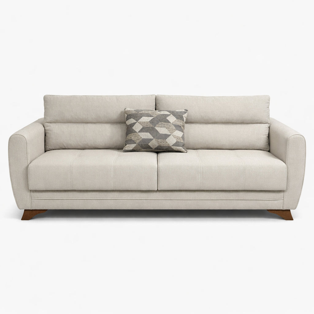 Aykon 3 Seater Cream Sofa
