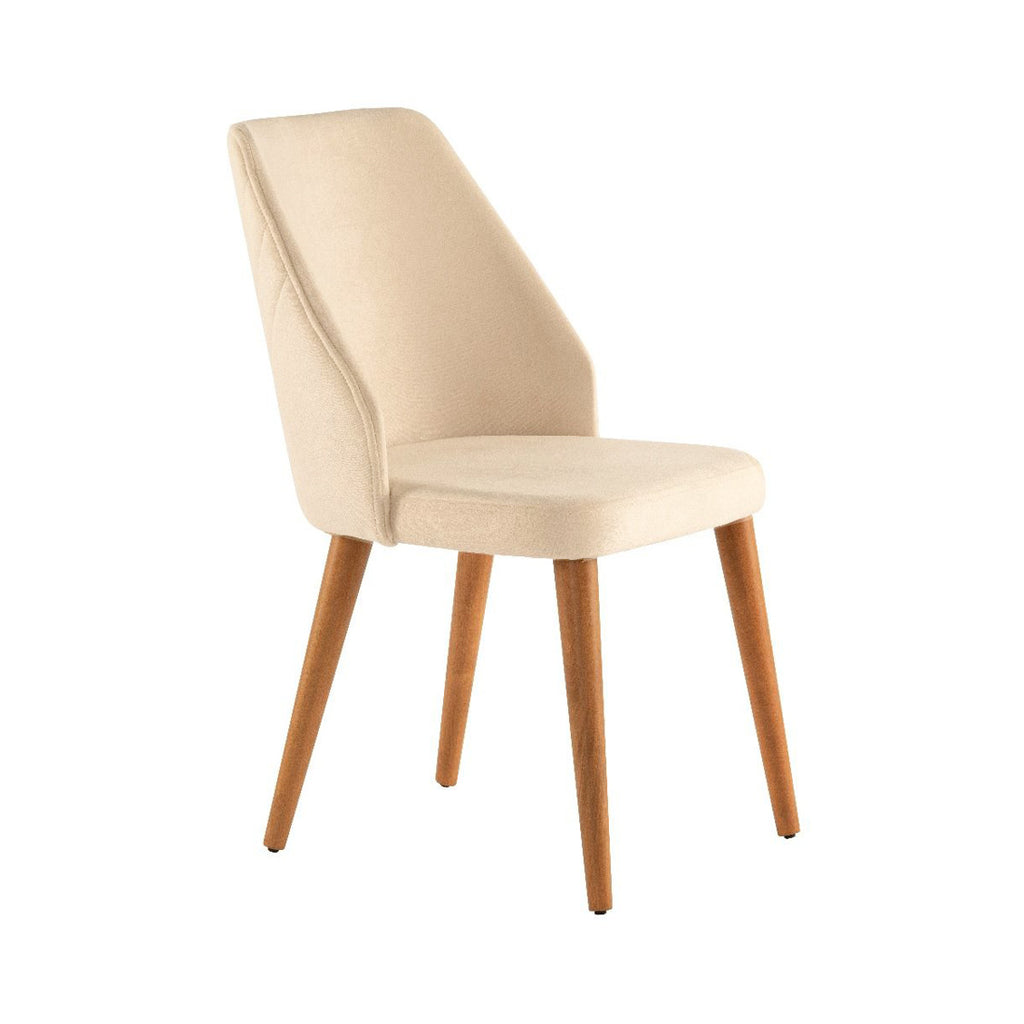 Zara Dining Chair - Beige / Walnut (Set of 6)