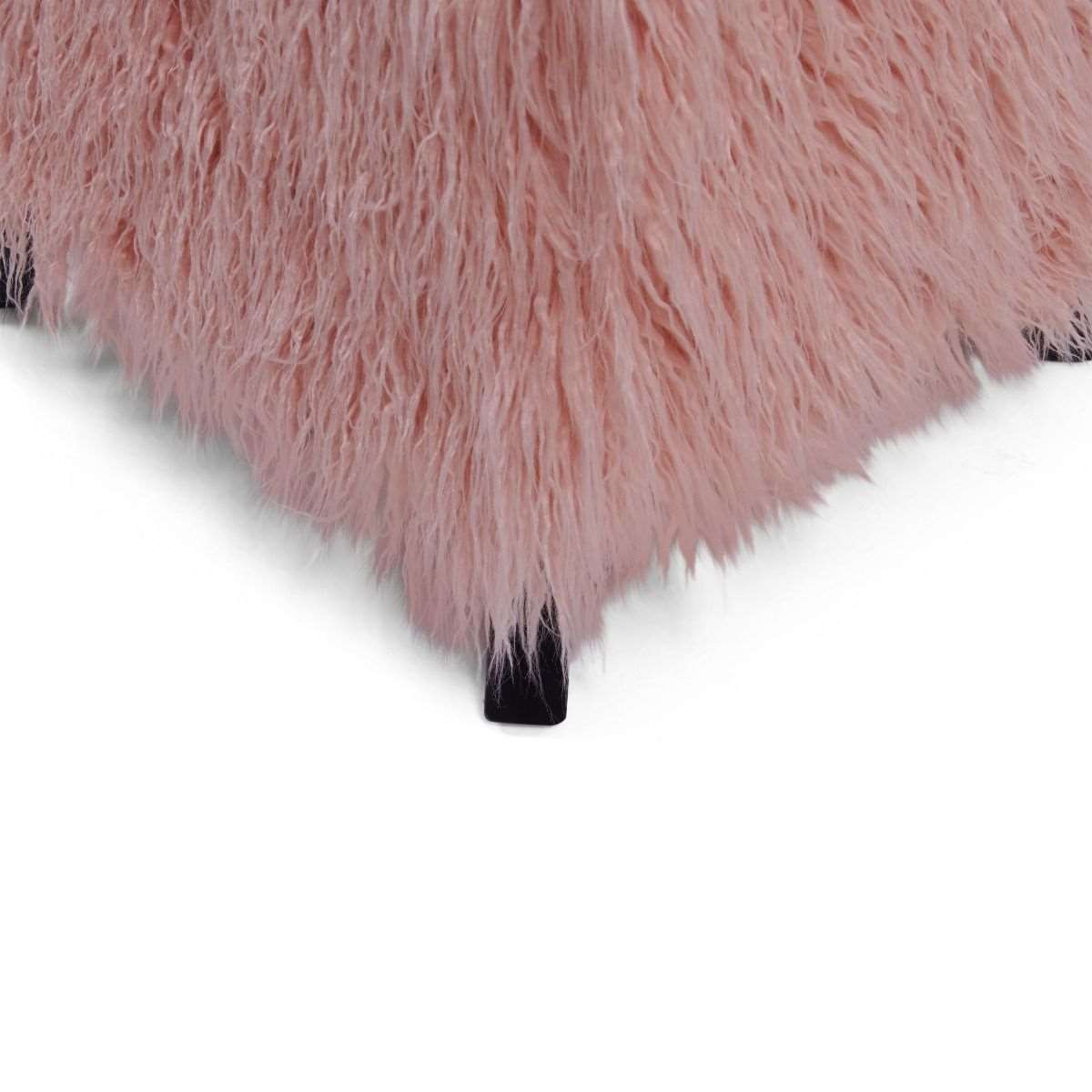 Faux Sheepskin Cube Stool - Pink