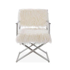 Faux Sheepskin White Directors Chair
