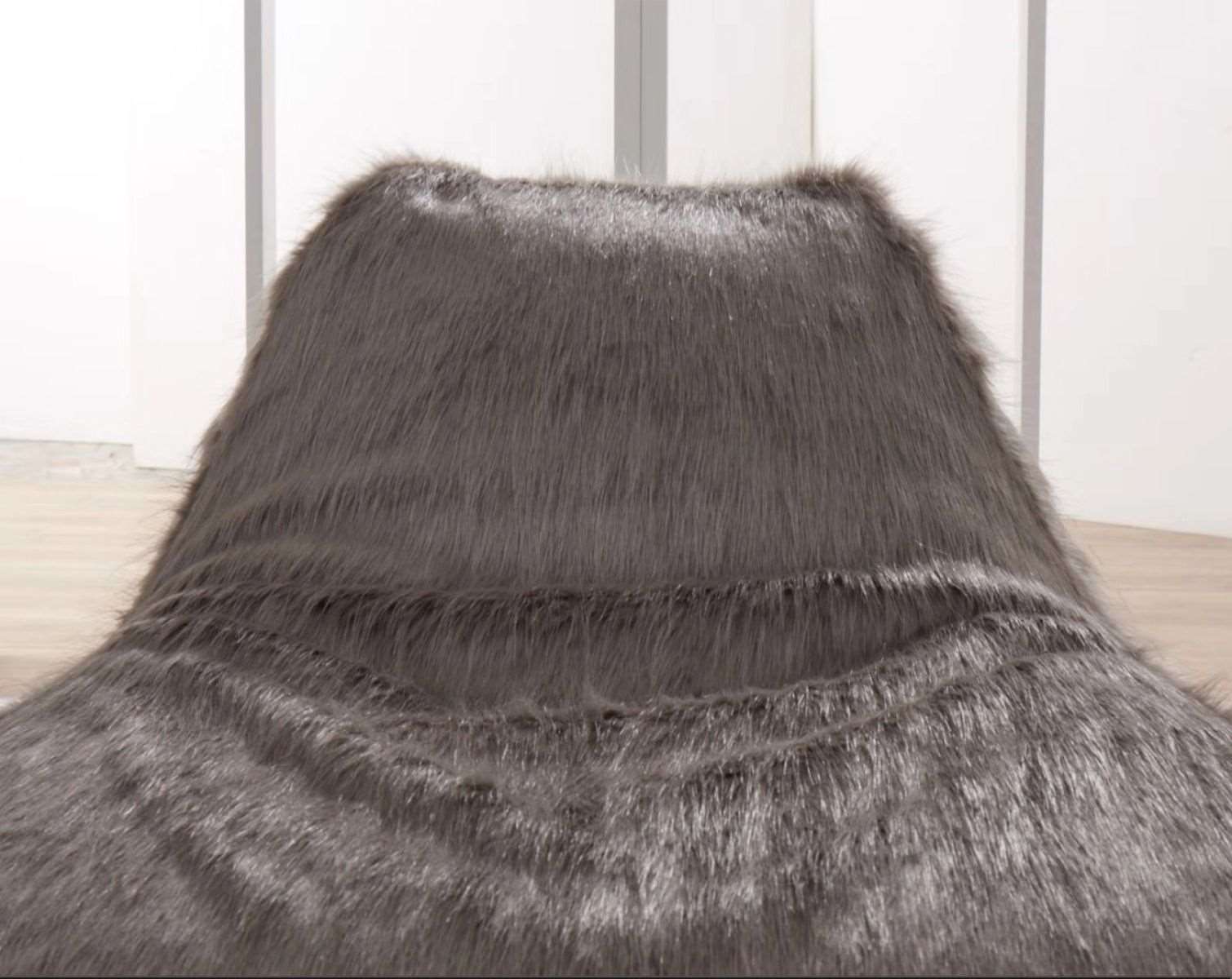 Faux Sheepskin Bean Bag - Grey