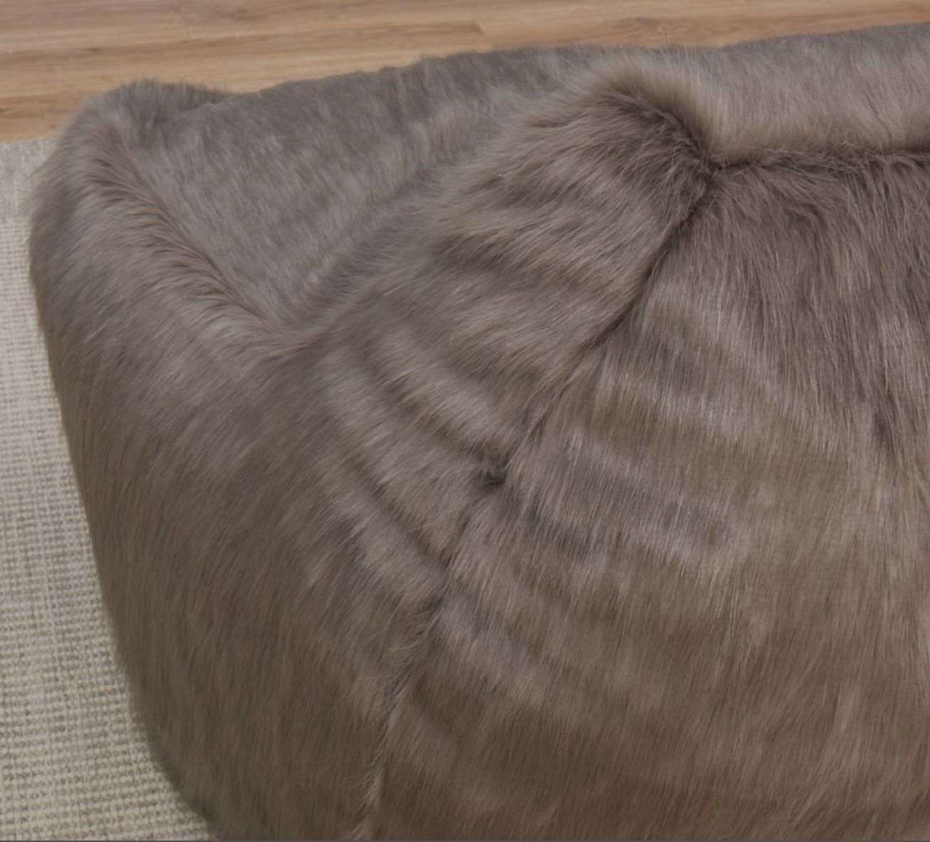 Faux Sheepskin Bean Bag - Grey