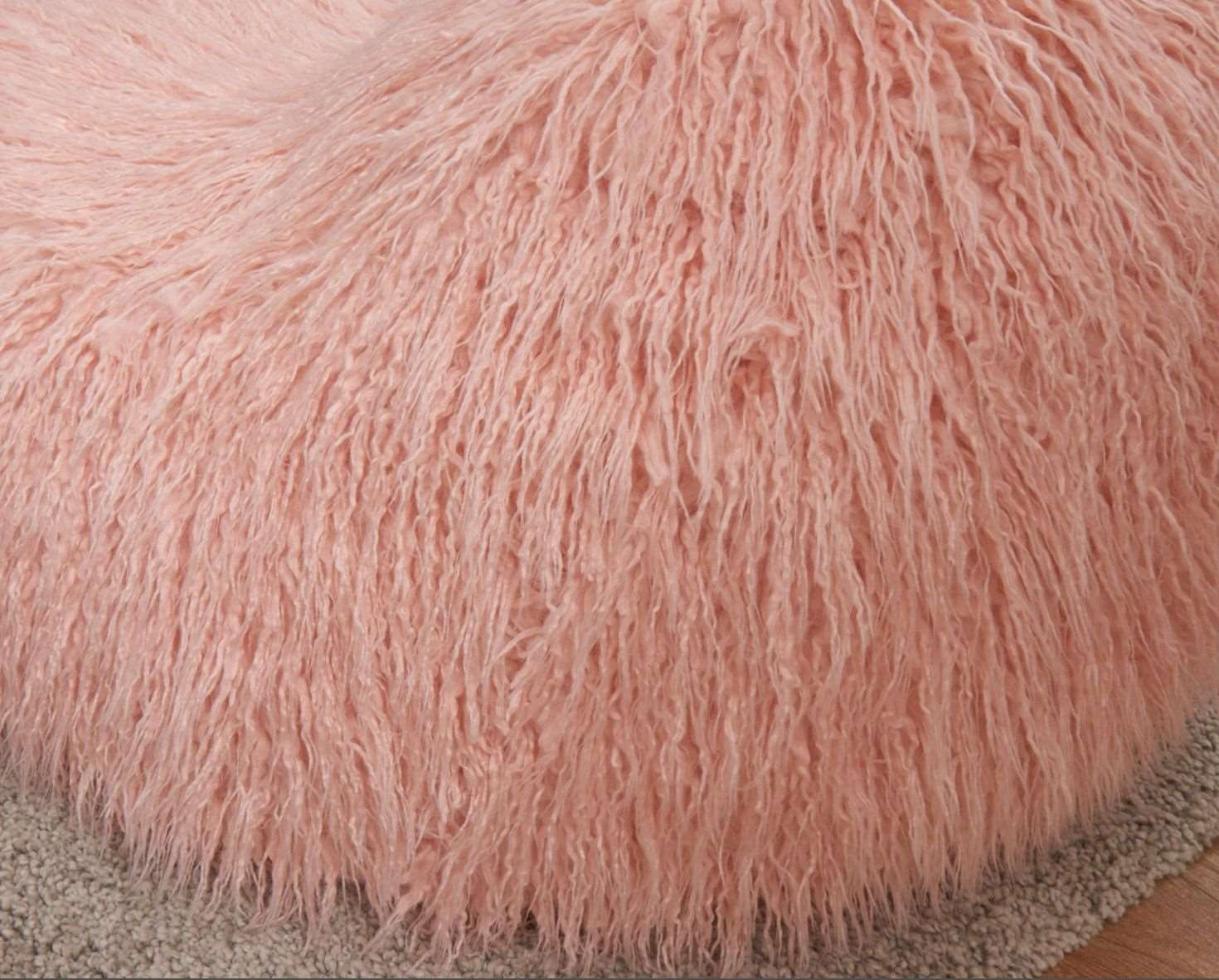 Faux Sheepskin Bean Bag - Pink