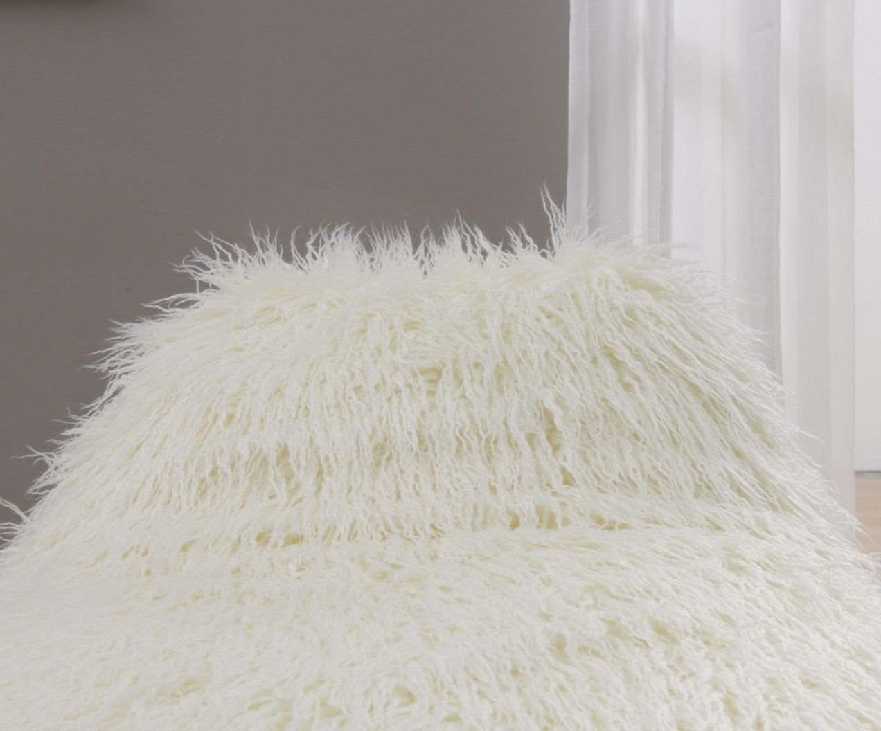 Faux Sheepskin Bean Bag - White