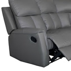 Bergamo Dark Grey Leather Recliner Corner Sofa
