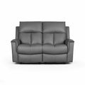 Bergamo Leather 2 Seater Dark Grey Recliner Sofa