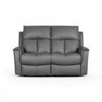 Bergamo Leather 2 Seater Dark Grey Recliner Sofa