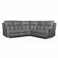 Bergamo Dark Grey Leather Recliner Corner Sofa