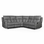 Bergamo Dark Grey Leather Recliner Corner Sofa