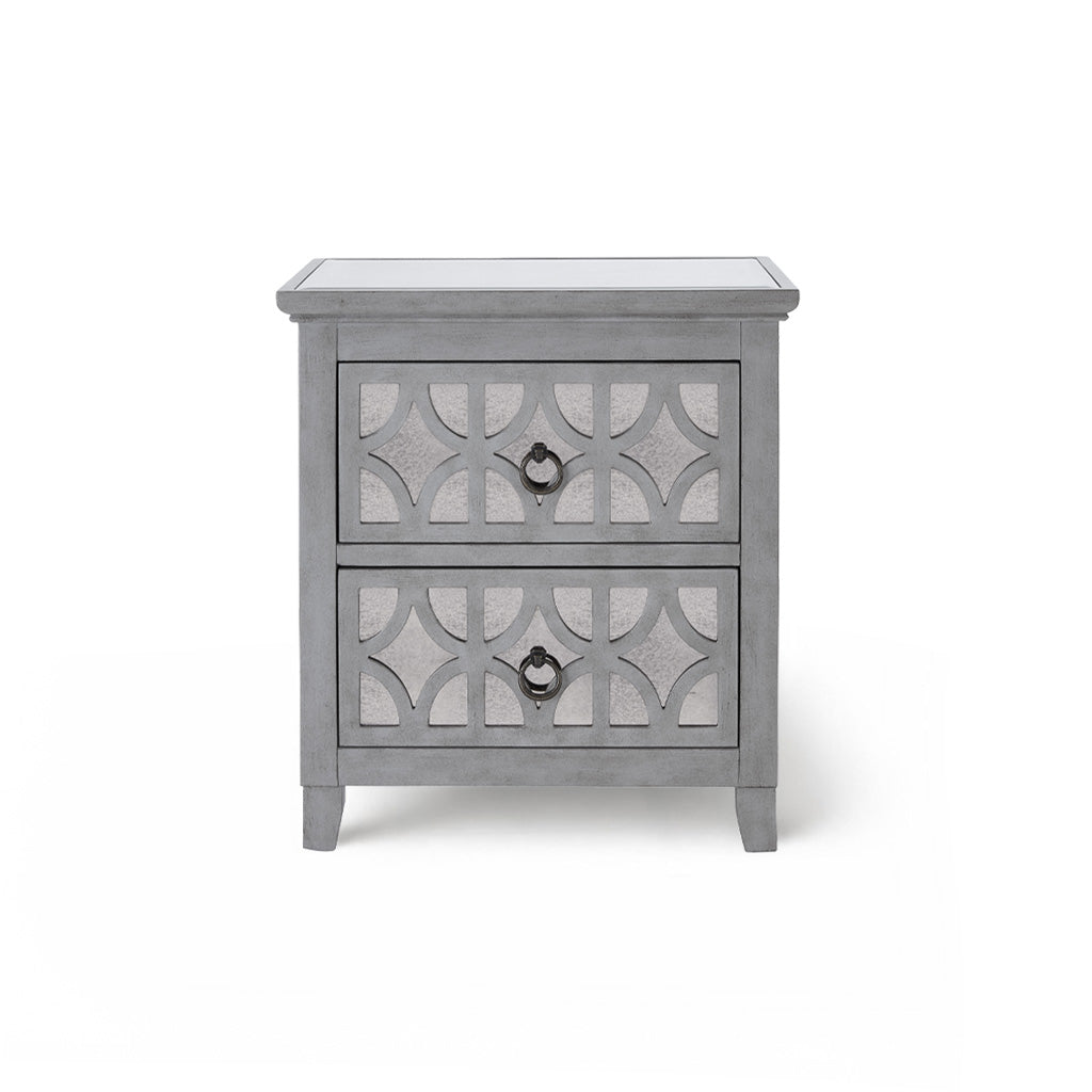 Russell Grey 2 Drawer End Table