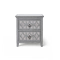 Russell Grey 2 Drawer End Table