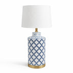 Blue and White Motif Ceramic Table Lamp