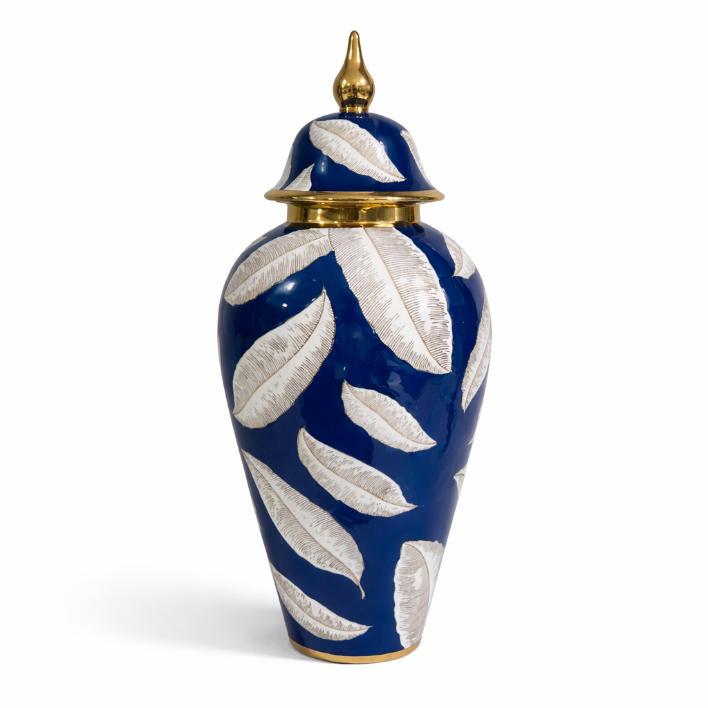 Ceramic Autumn Leaf Jar