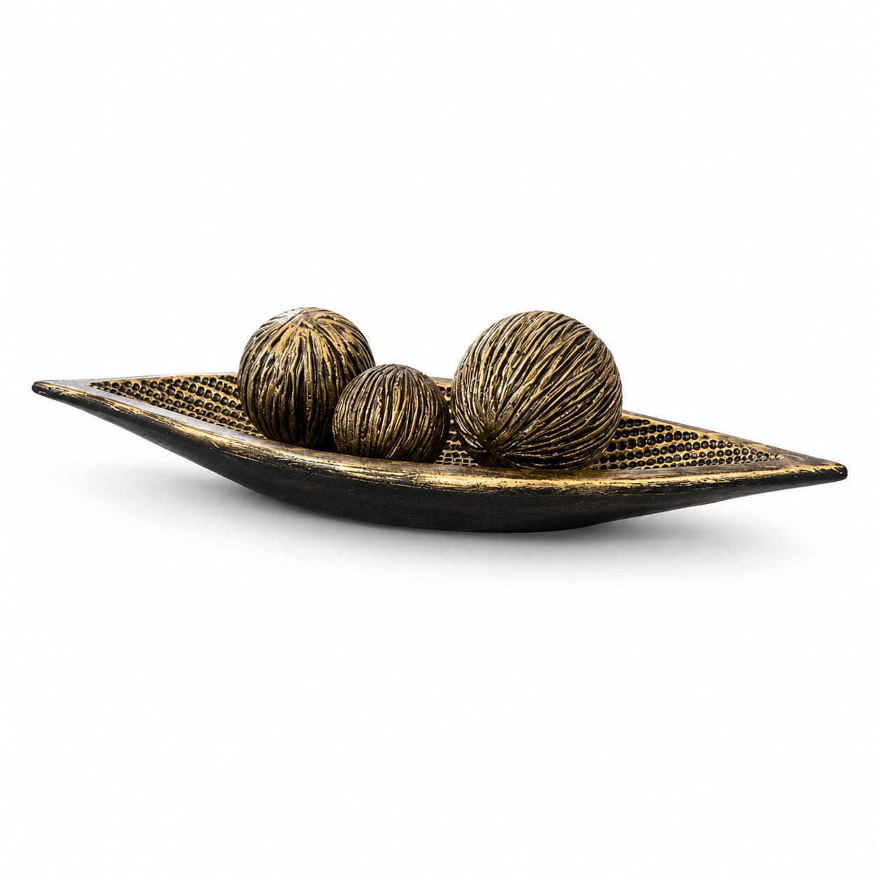 Resin Golden Leaf Bowl and Balls