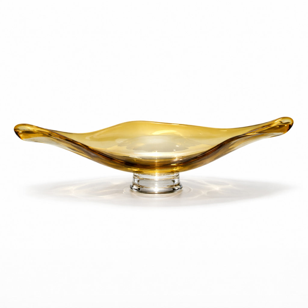 Honey Glass Centrepiece Bowl Large