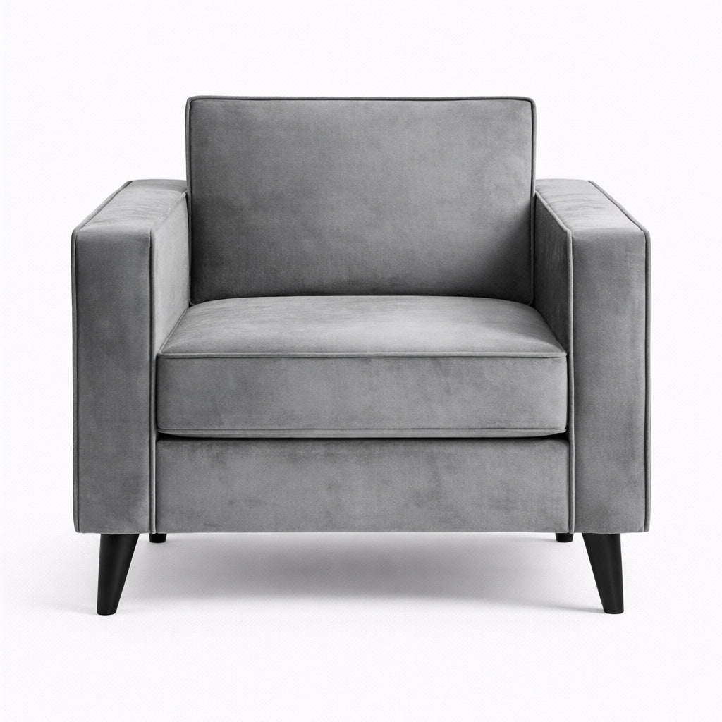 Cara Grey Velvet Armchair