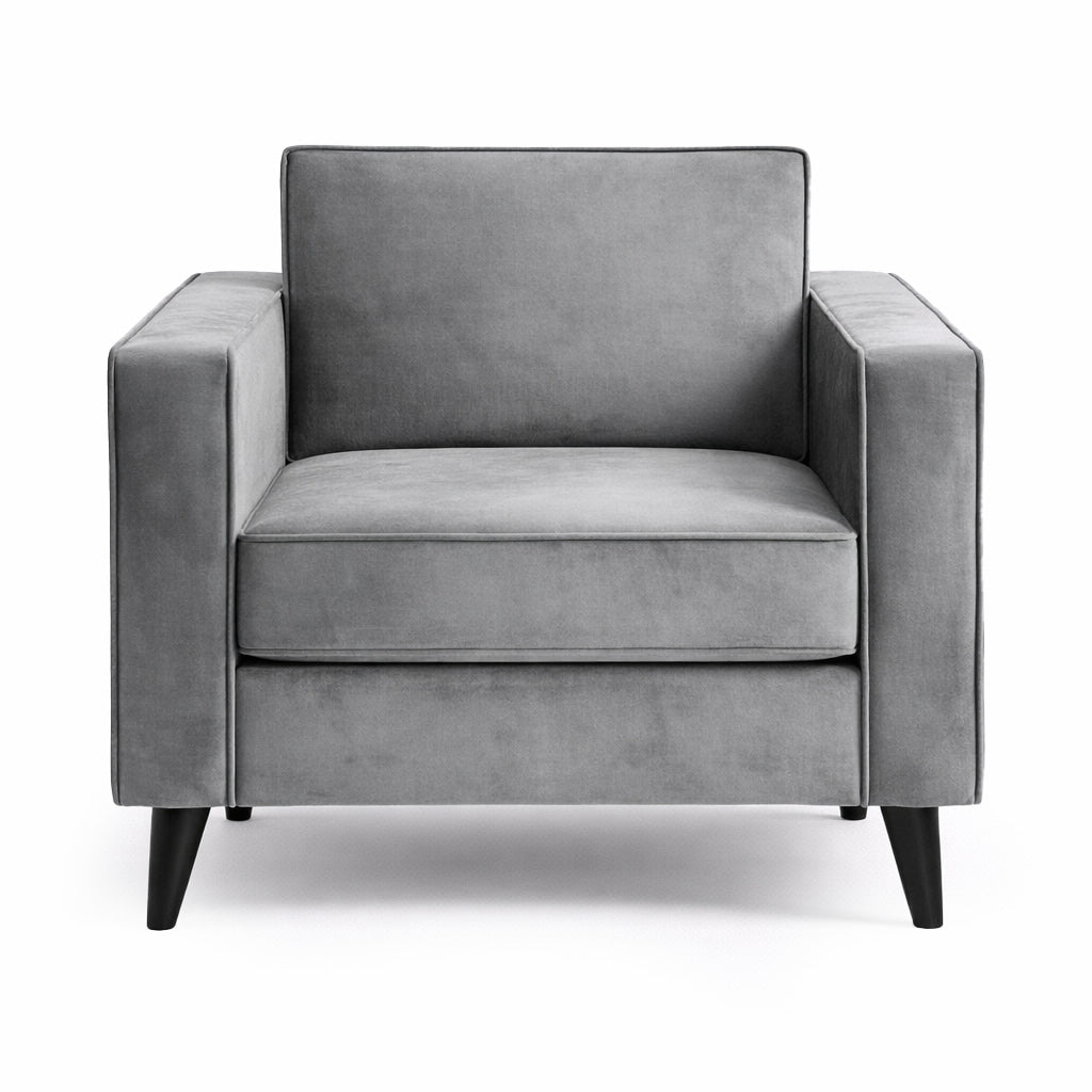 Cara Grey Velvet Armchair