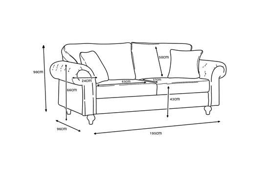 Chelsea 3 Seater Sofa - Blue