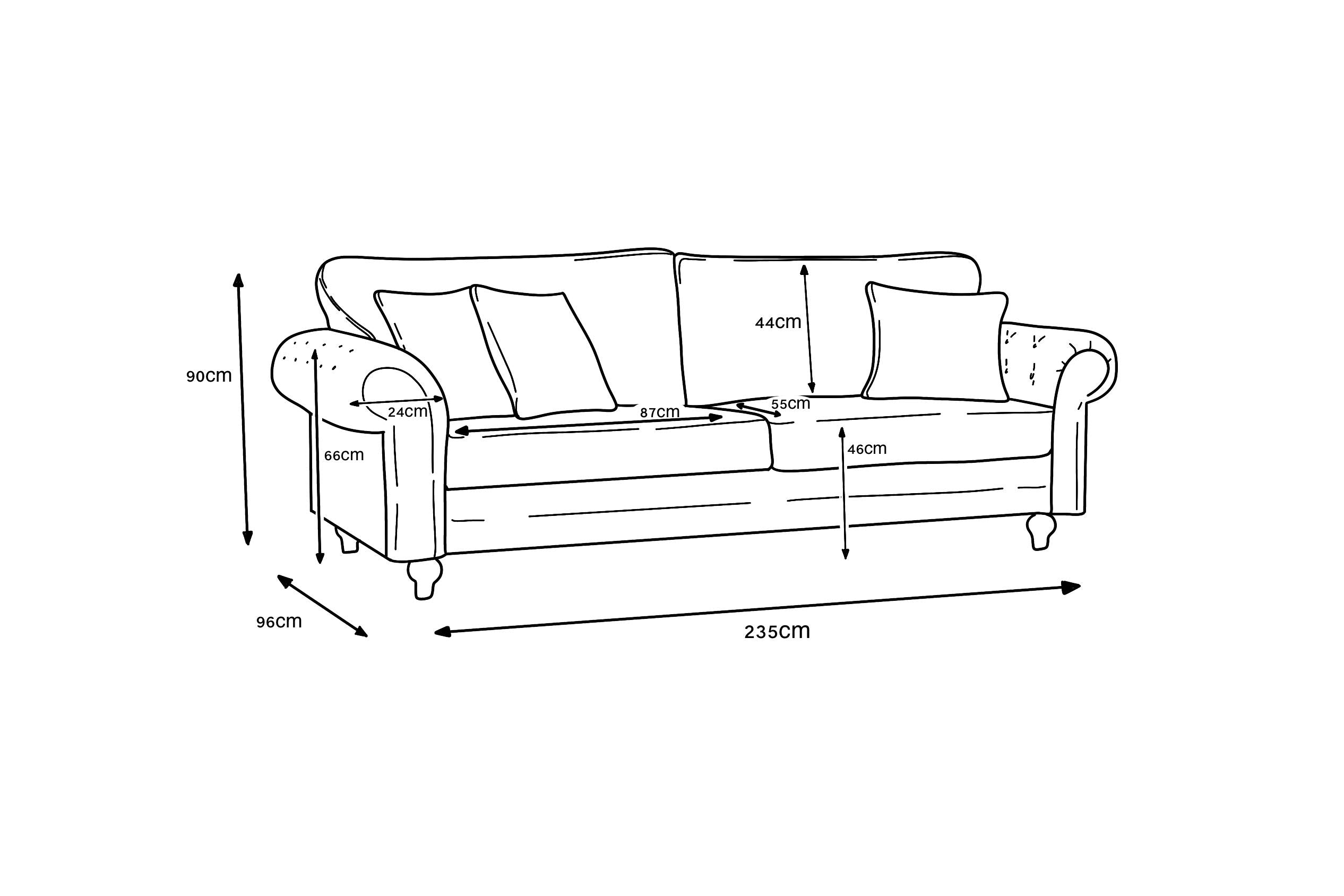 Chelsea Suite - (4 Seater & 3 Seater - Cream)
