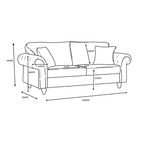 Chelsea 3 Seater Blue Sofa