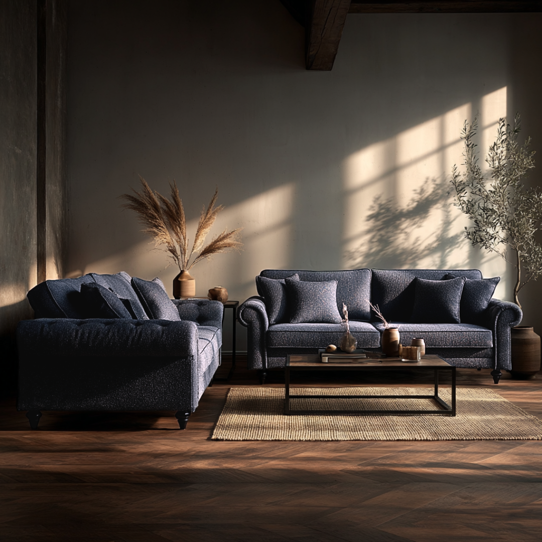 Chelsea Suite - (4 Seater & 3 Seater - Blue)