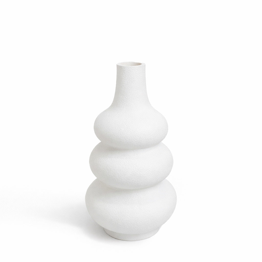 White Organic 3 Tier Resin Pot