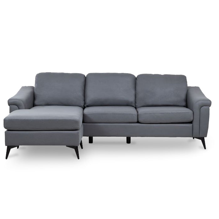 Douglas Grey Leather Air Corner Sofa