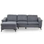 Douglas Grey Leather Air Corner Sofa