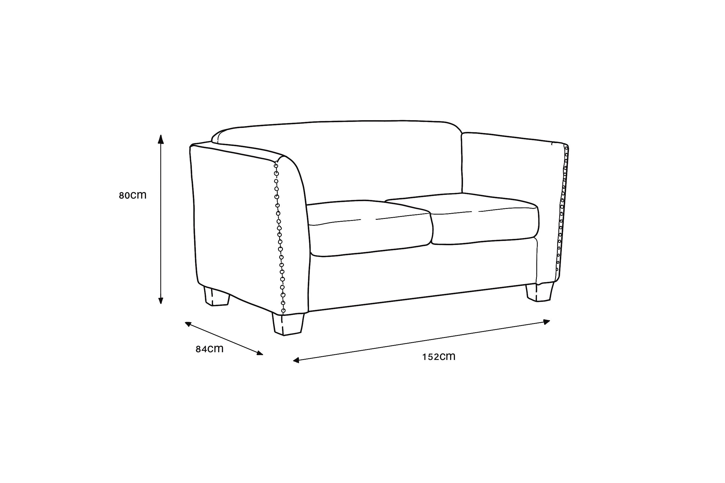 Dawson Studded 2 Seater Cream Sofa