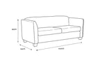 Dawson Studded 3 Seater Cream Sofa