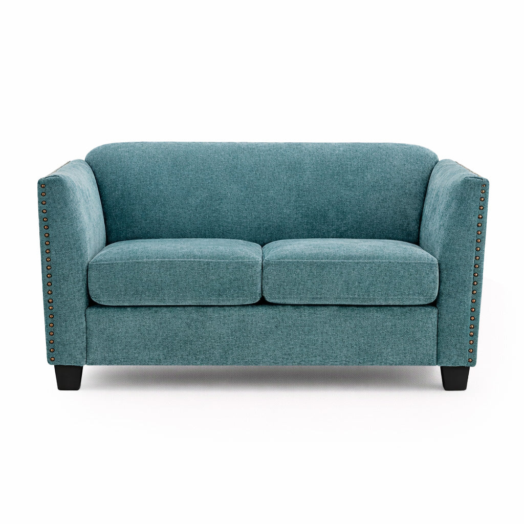 Dawson Studded 2 Seater Teal Sofa