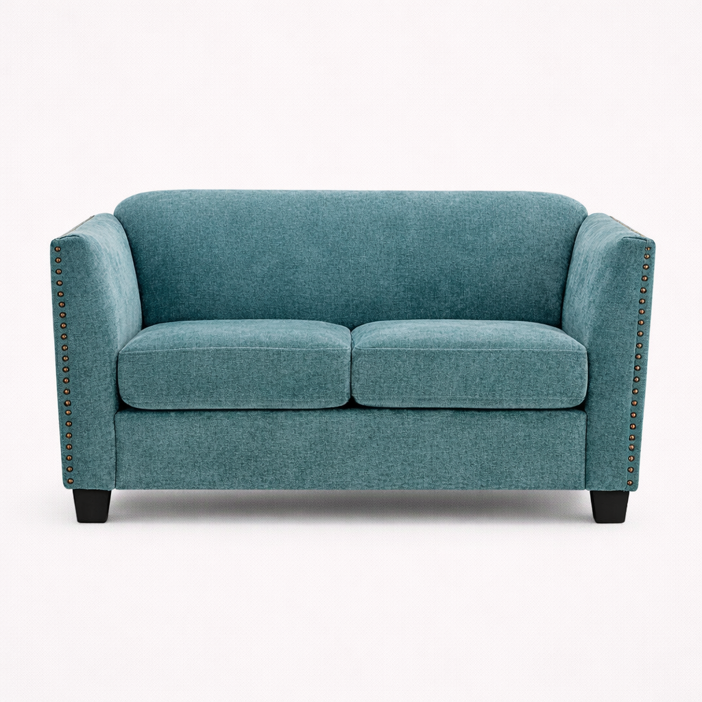 Dawson Studded 2 Seater Teal Sofa