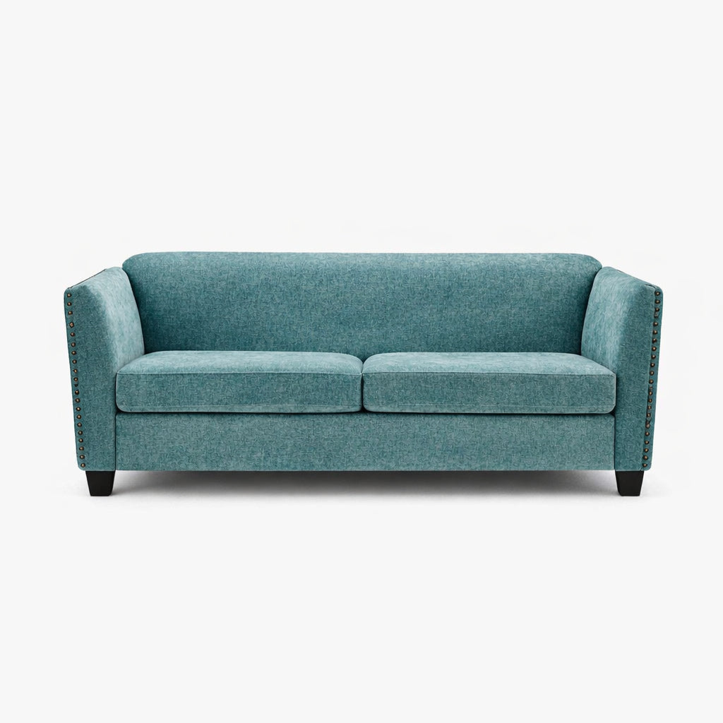 Dawson Studded 3 Seater Teal Sofa