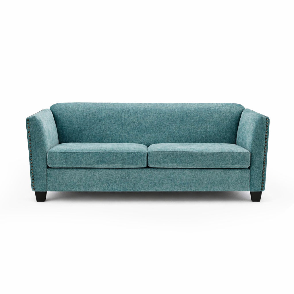 Dawson Studded 3 Seater Teal Sofa