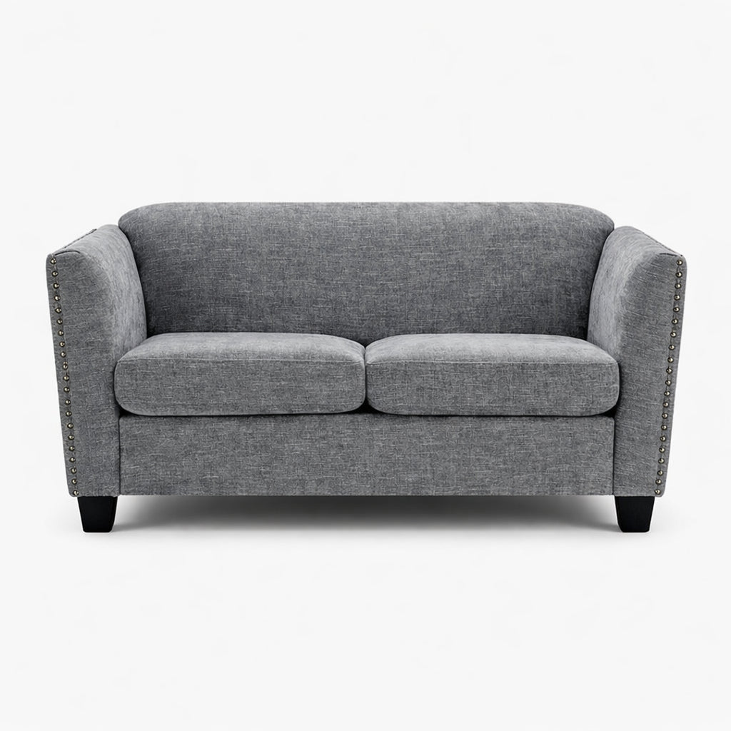 Dawson Studded 2 Seater Grey Sofa