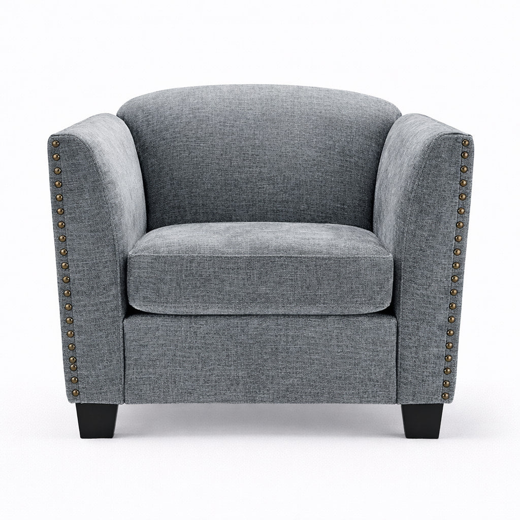 Dawson Studded Grey Armchair