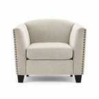 Dawson Studded Cream Armchair