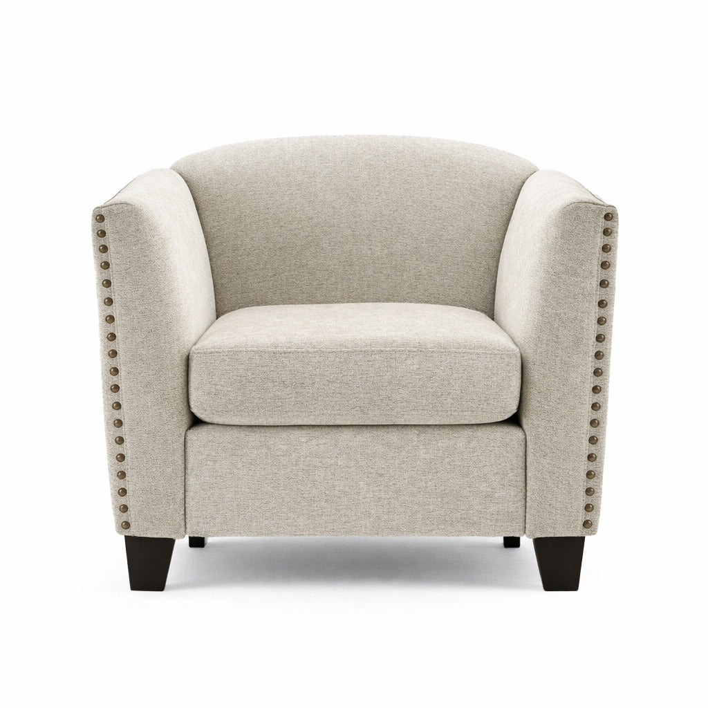 Dawson Studded Cream Armchair