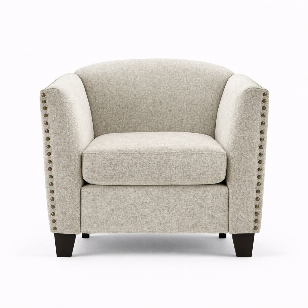 Dawson Studded Cream Armchair