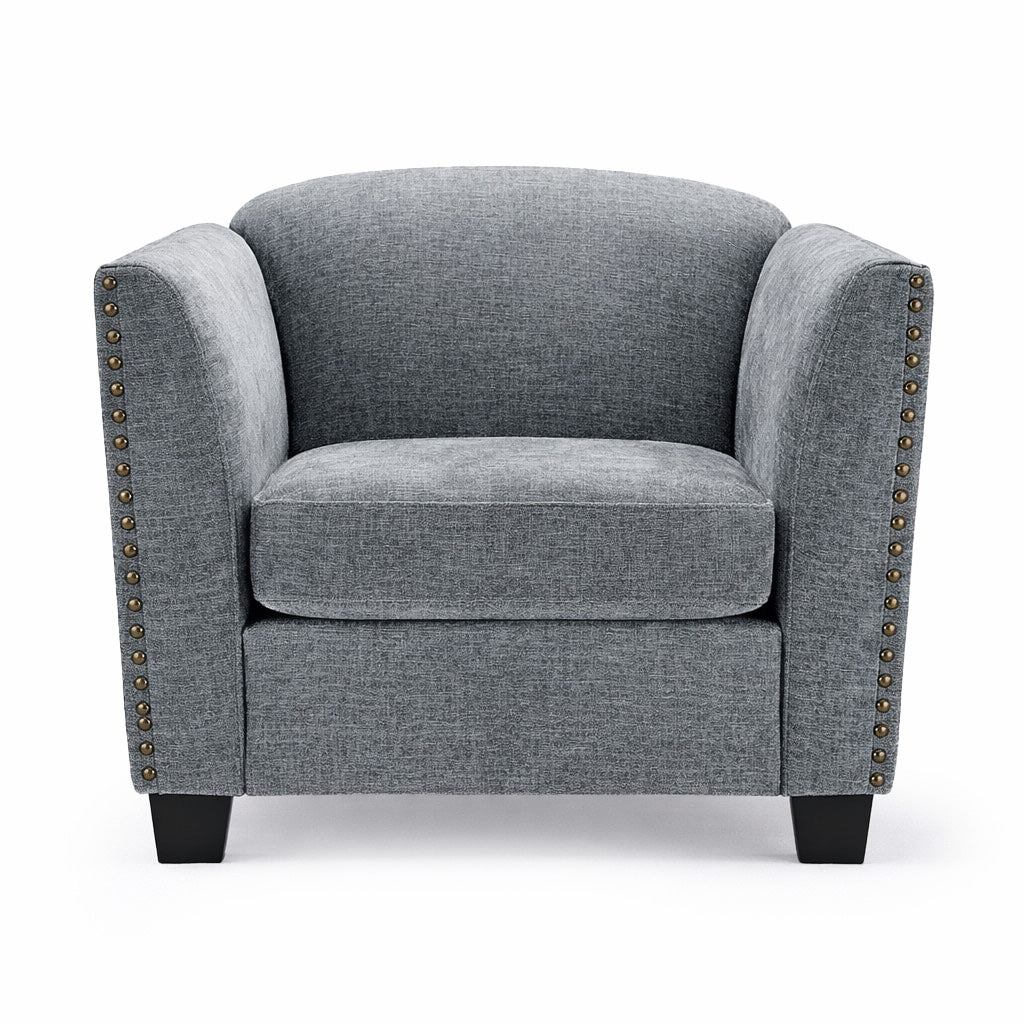 Dawson Studded Grey Armchair