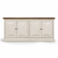 Devon 4 Door Sideboard - Rustic White / Oak Wash Top