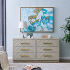 Gilroy 6 Drawer Beige/ Grey Chest