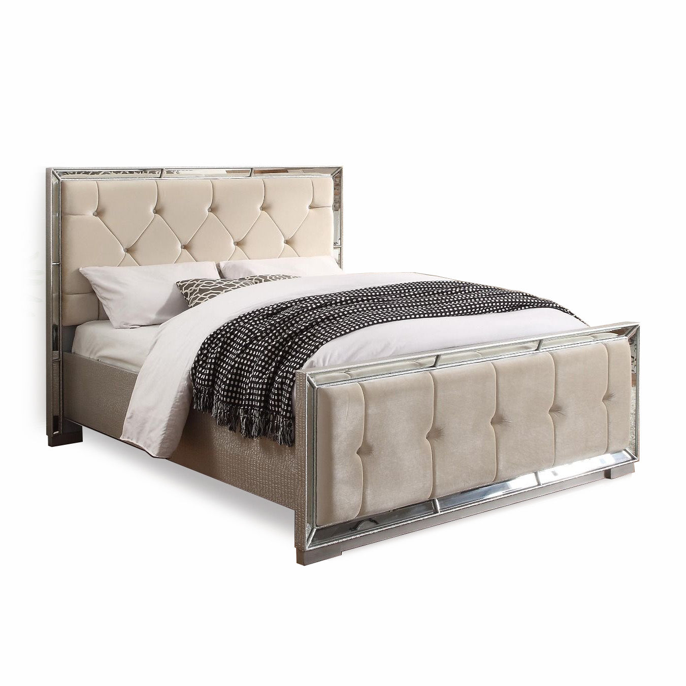 SOFIA CREAM MIRRORED BED